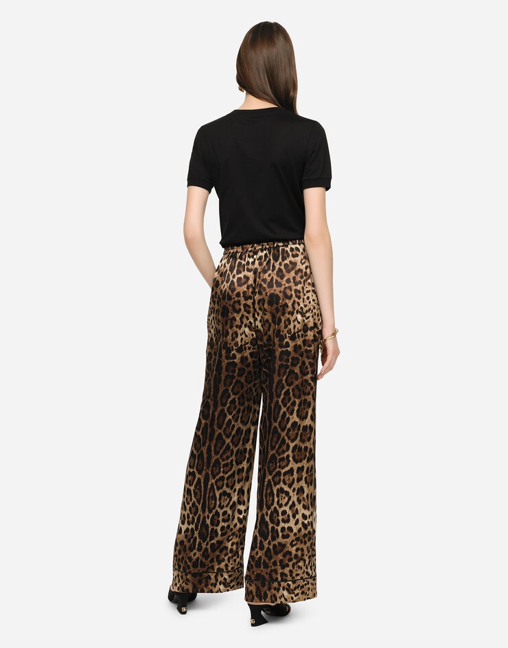 Leopard-print satin pajama pants - 3