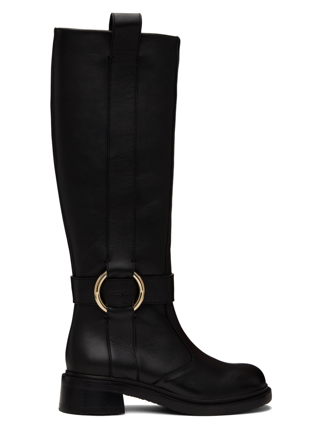 Black New Ring Tall Boots - 1