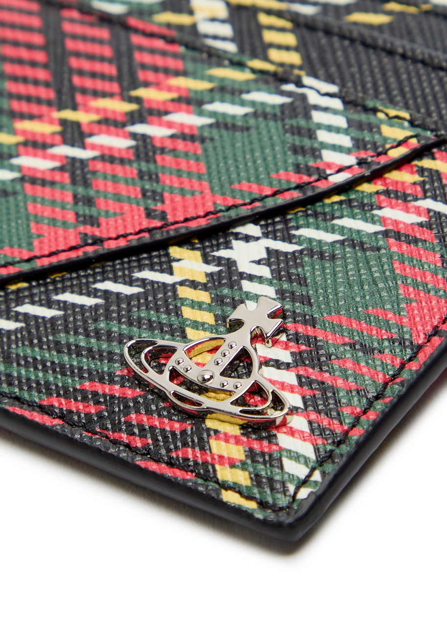 Vivienne Westwood Heart Tartan-print Faux Saffiano Leather Card Holder - 3