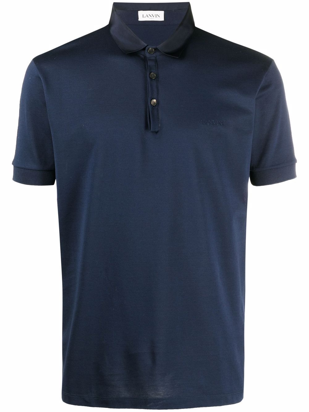 satin-collar polo shirt - 1