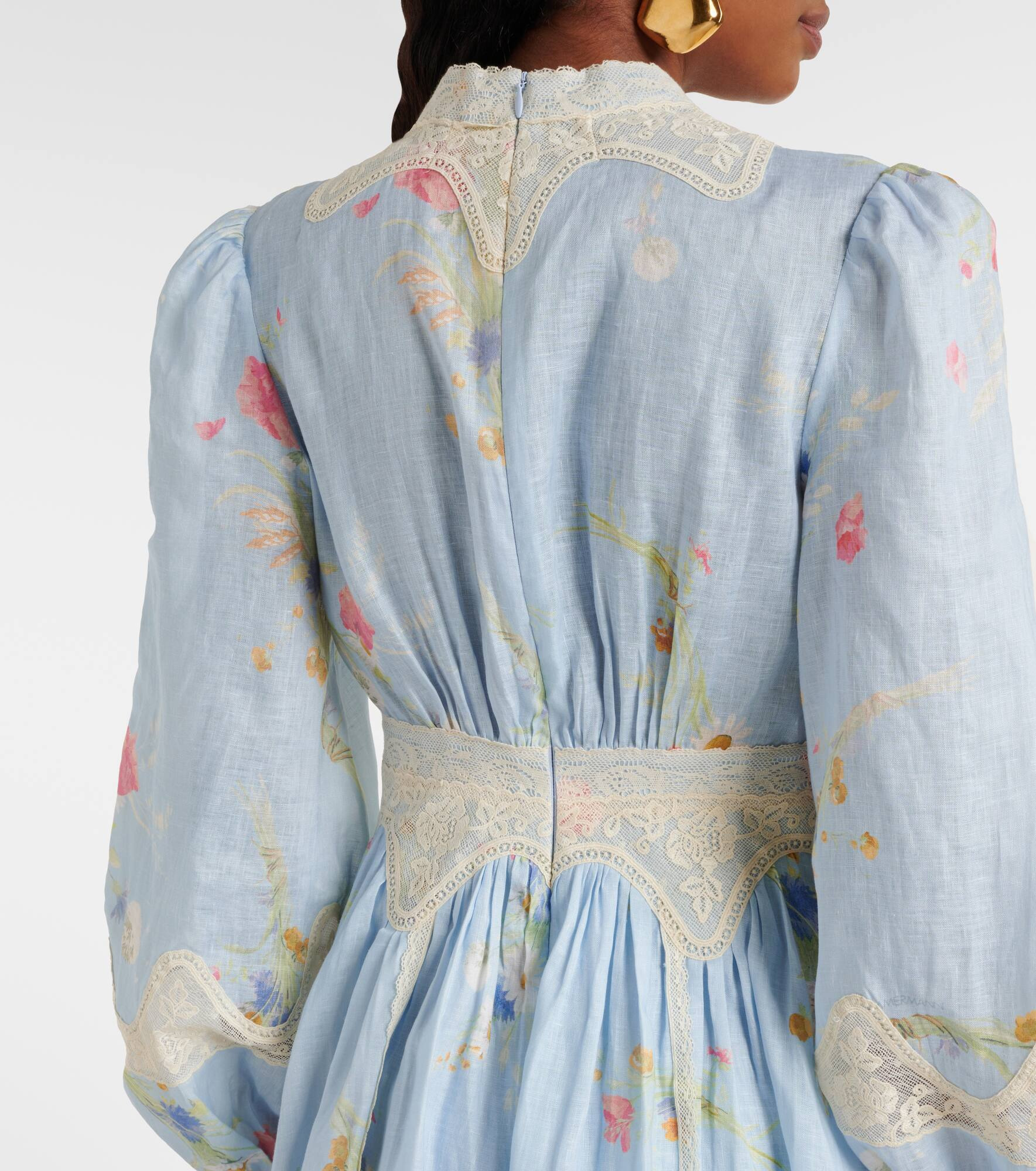 Lucky Lace floral linen minidress - 6
