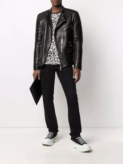 PHILIPP PLEIN leather biker jacket outlook