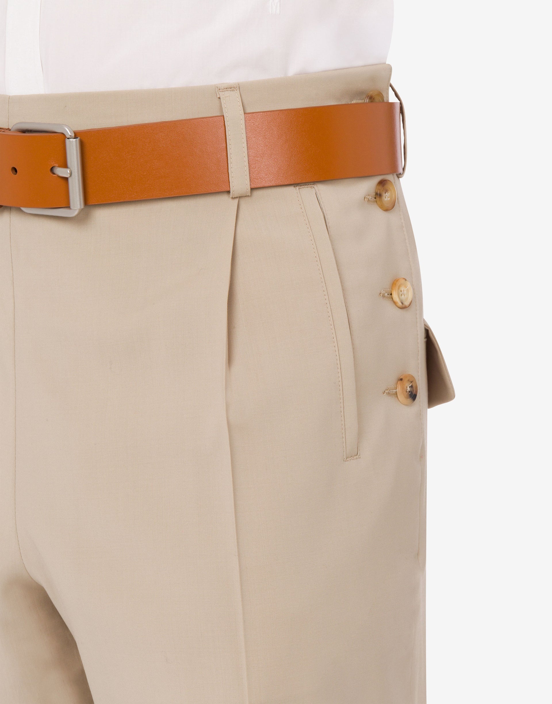 TAILORED TWIST WOOL CANVAS TROUSERS - 3