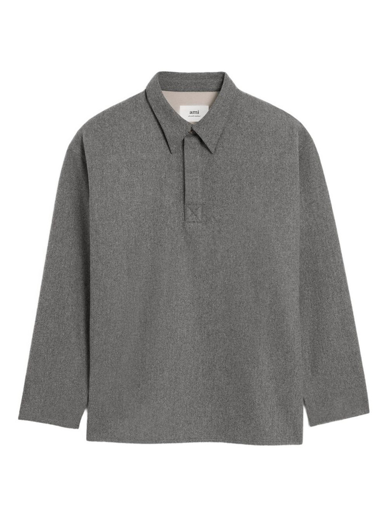 long-sleeved wool polo shirt 1