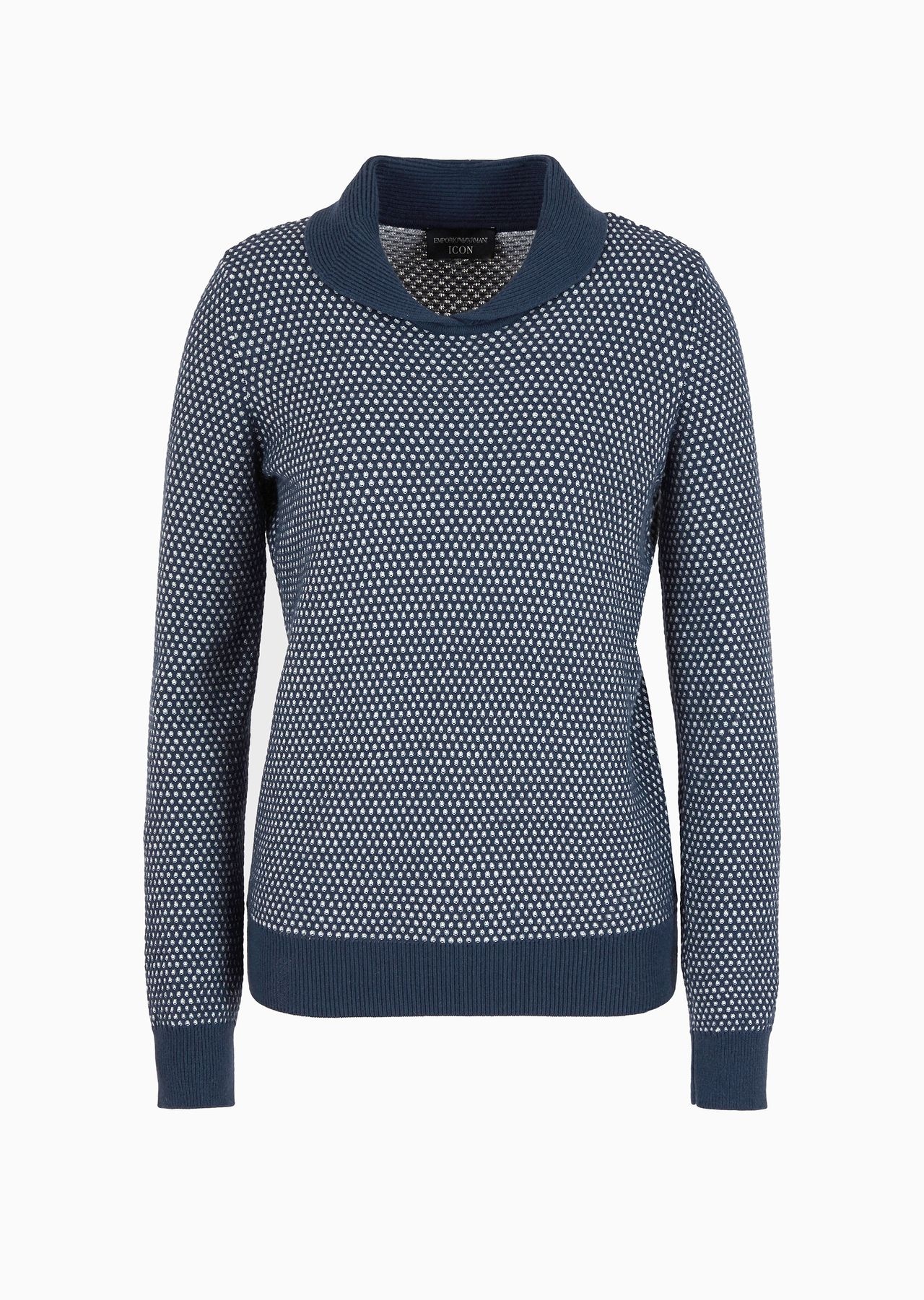 Icon two-tone jumper with a jacquard op-art motif - 1