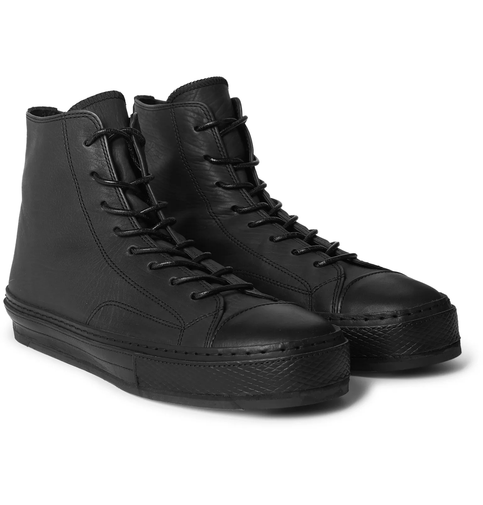 Full-Grain Leather High-Top Sneakers - 2