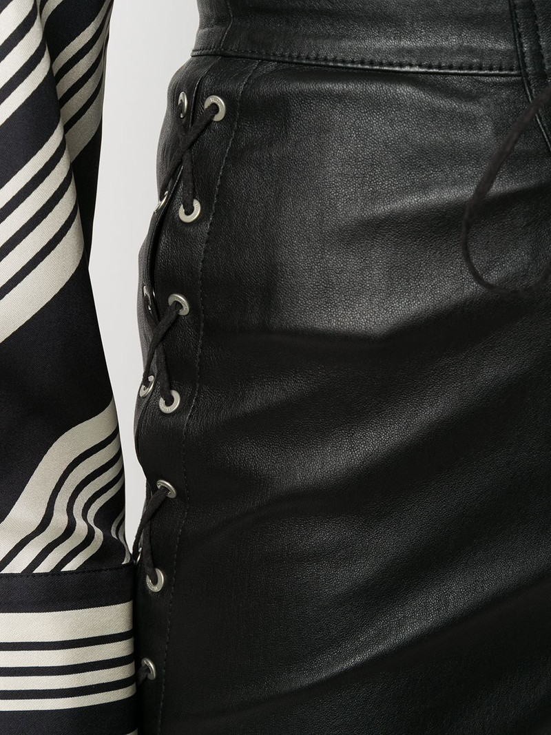 laced leather mini skirt 5