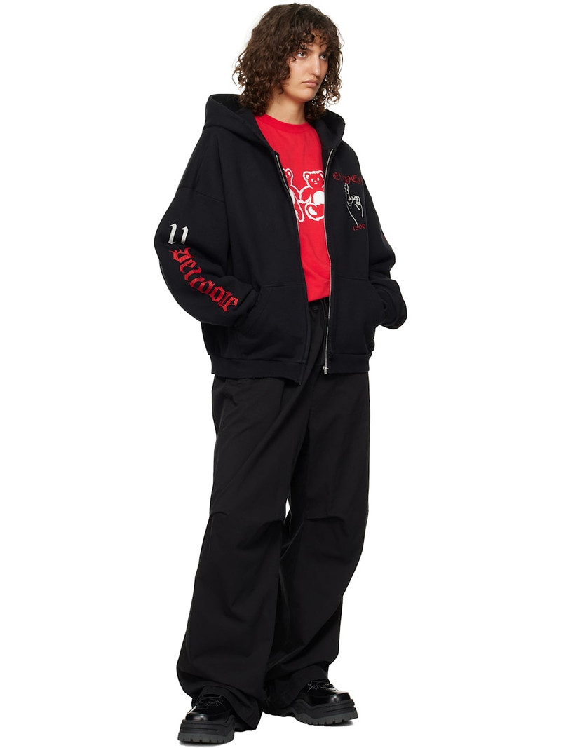 We11done Black 'Elleven' Zip-up Hoodie outlook