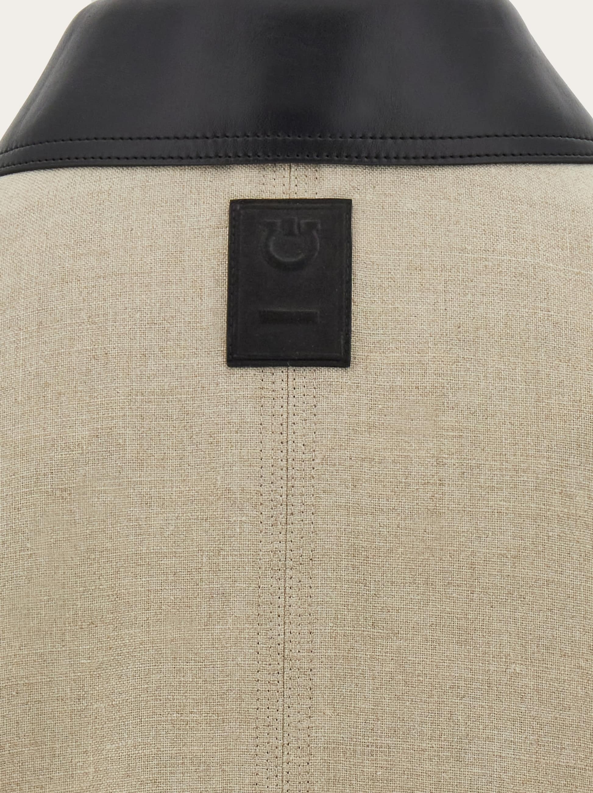 Pea coat with eco-leather collar - 4