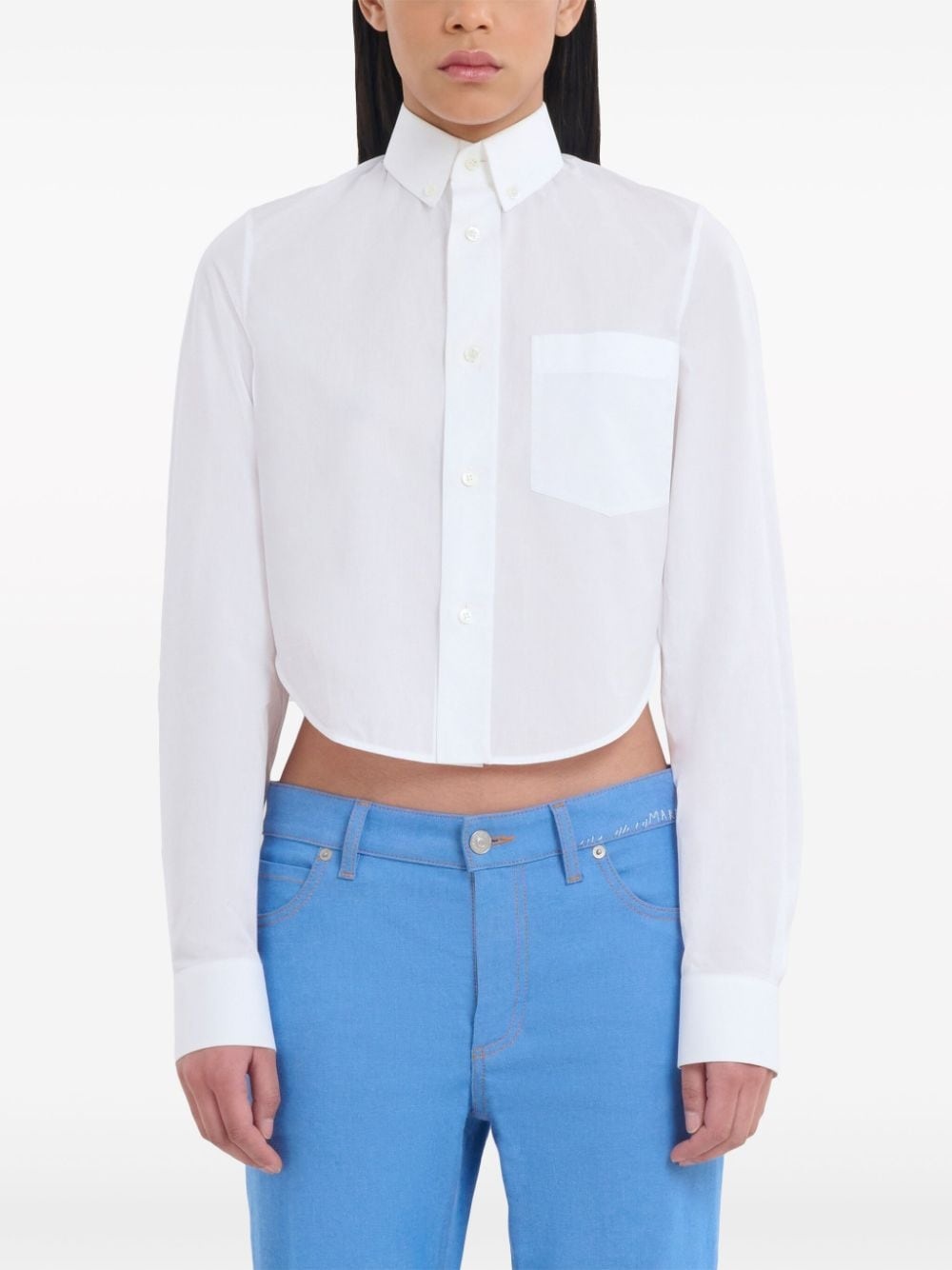 cropped cotton shirt - 2