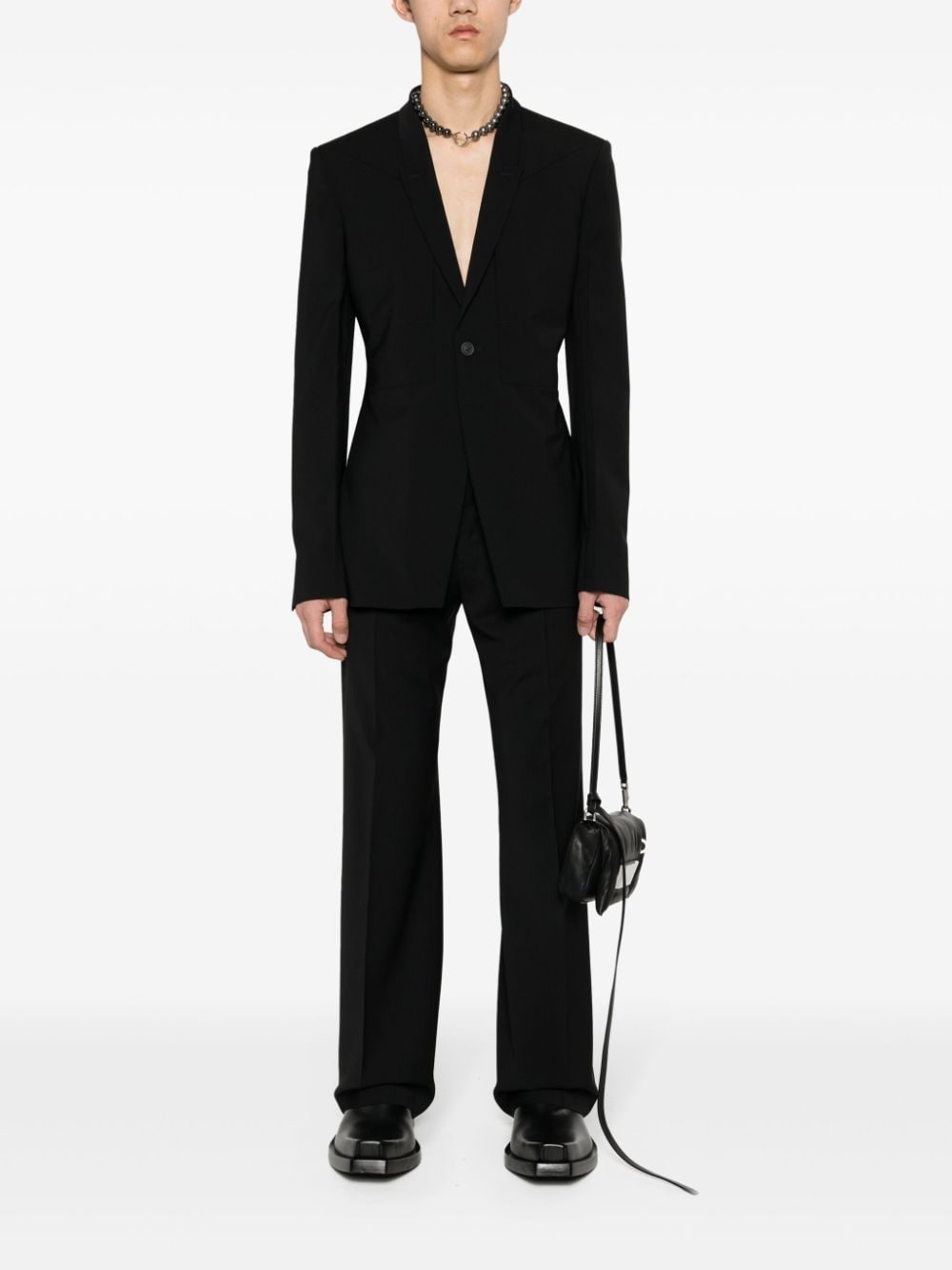 single-breasted virgin wool blazer - 2