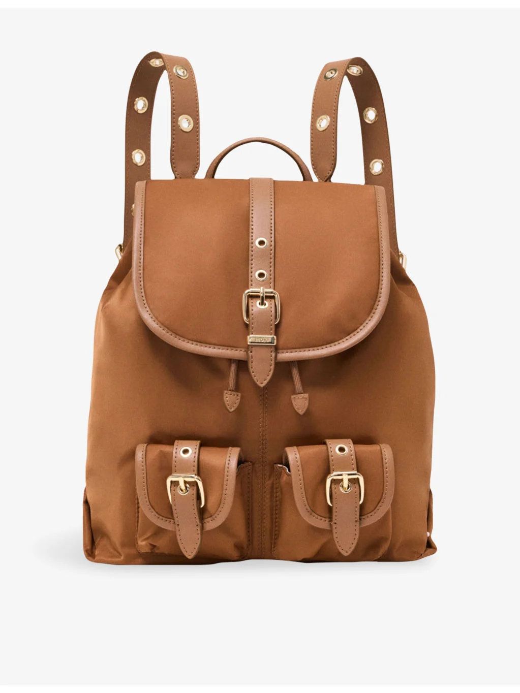 Eyelet-Embellished Nylon And Leather Backpack - 1