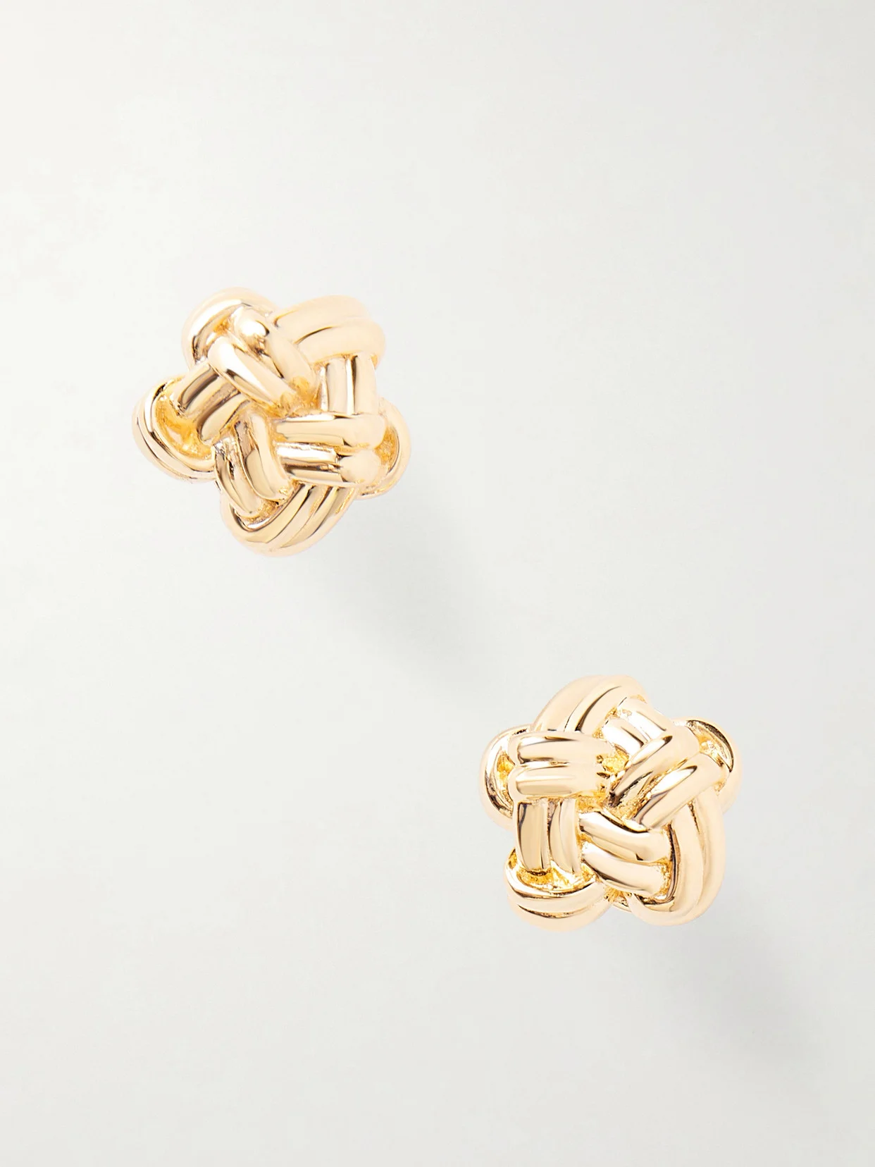 Knot-shaped Gold And Sterling Silver Earrings - 1