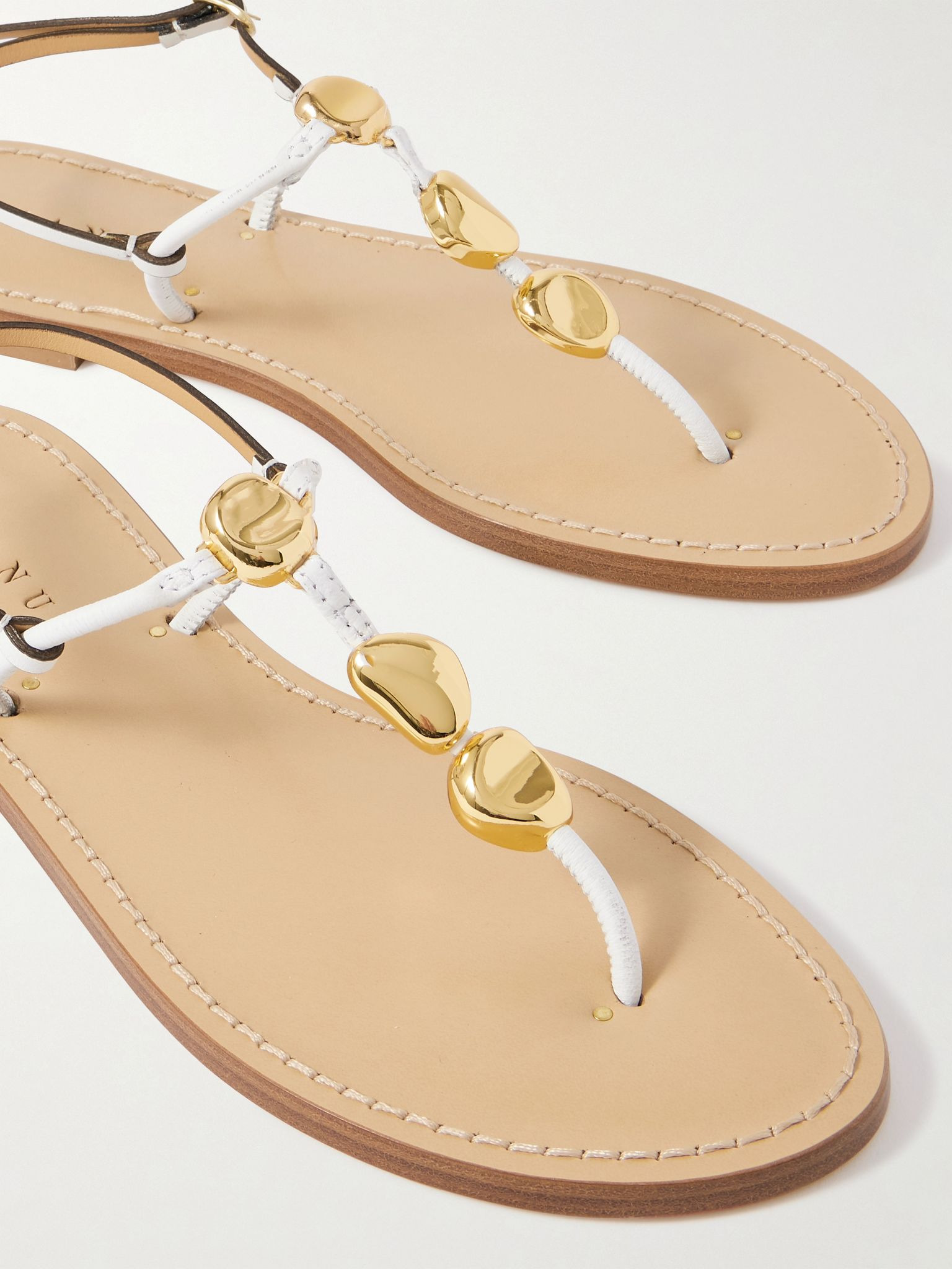 The Nairobi embellished leather sandals White - 4