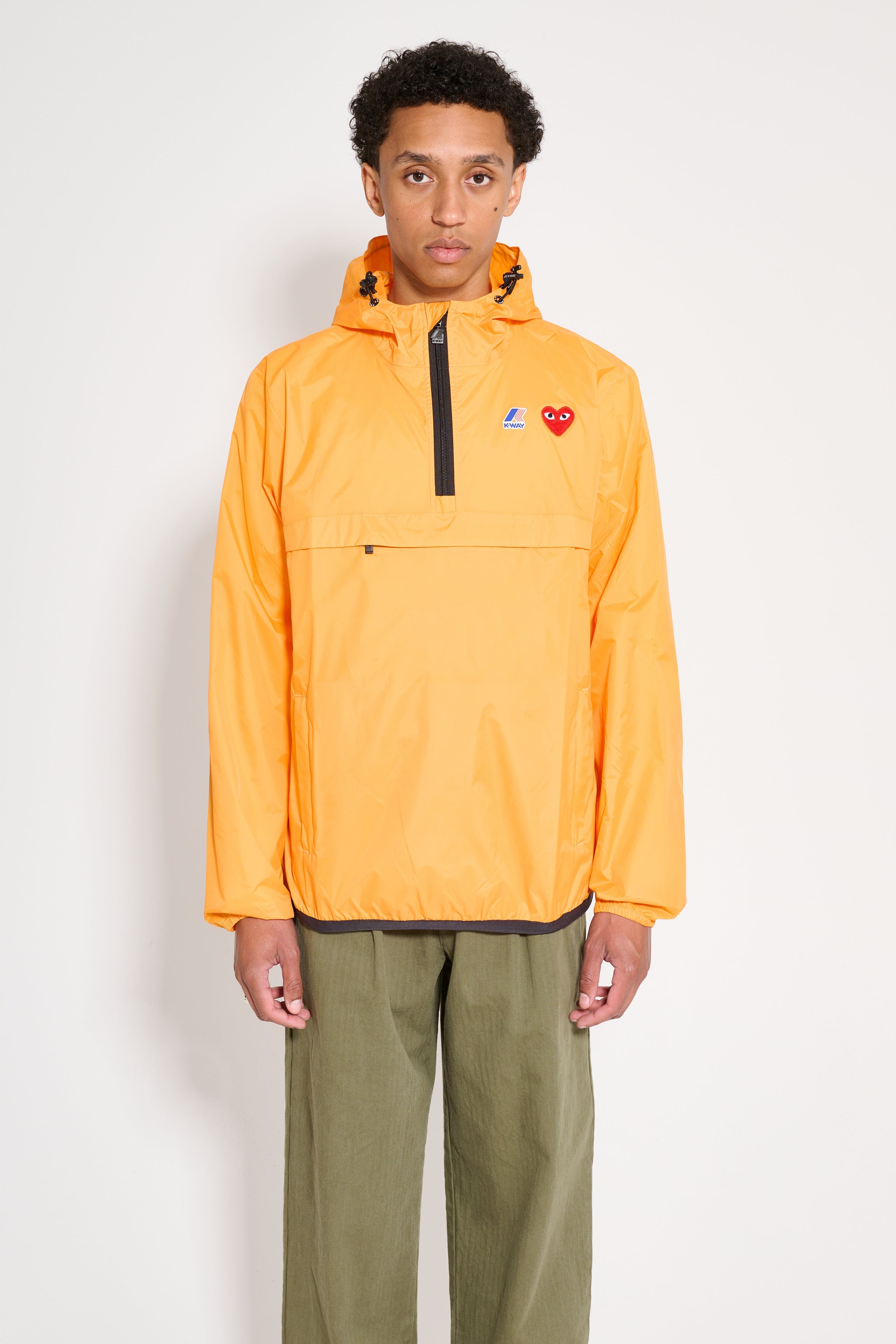 COMME DES GARÇONS PLAY X K-WAY HALF ZIP JACKET ORANGE - 1