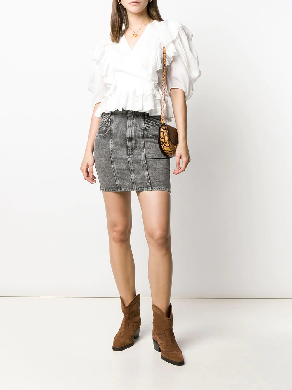 short denim skirt - 2