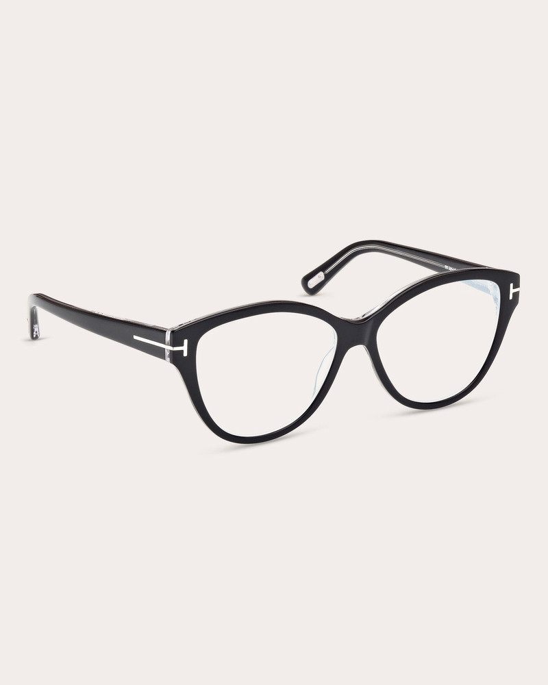 TOM FORD Cat-Eye Black Acetate Blue-Light Glasses outlook