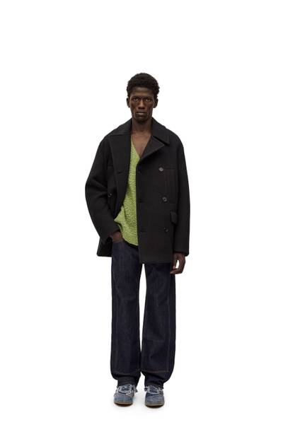 Loewe Relaxed peacoat in wool and shearling outlook