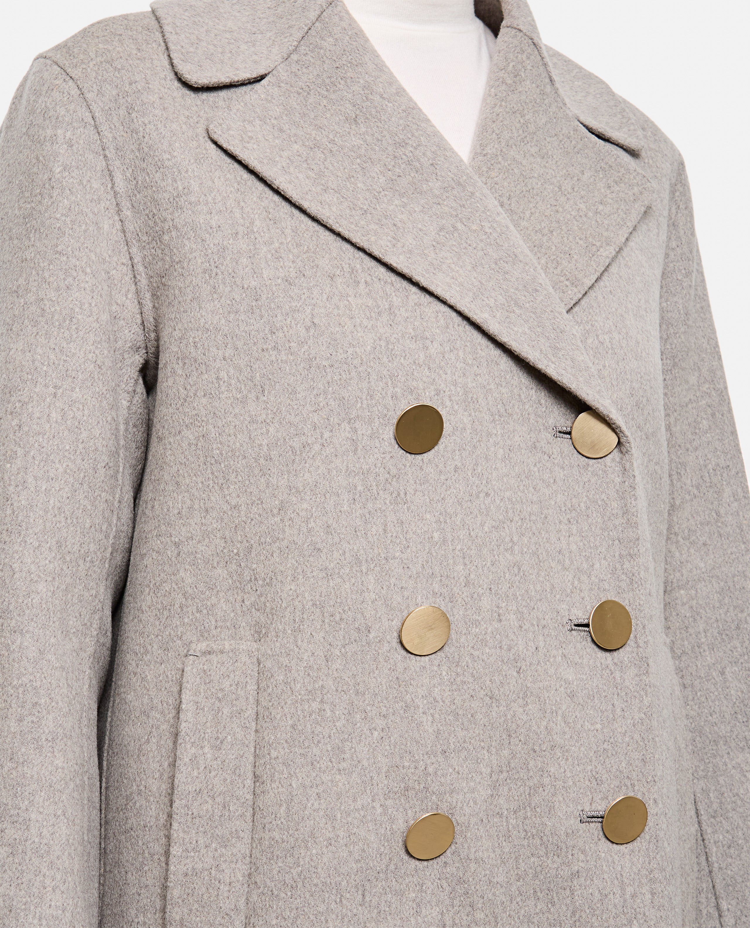 S Max Mara Women Margot Peacot With Gold Botton - 4