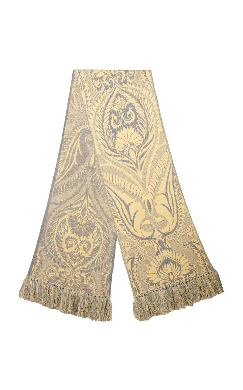 Wool Knit Printed Scarf print - 1