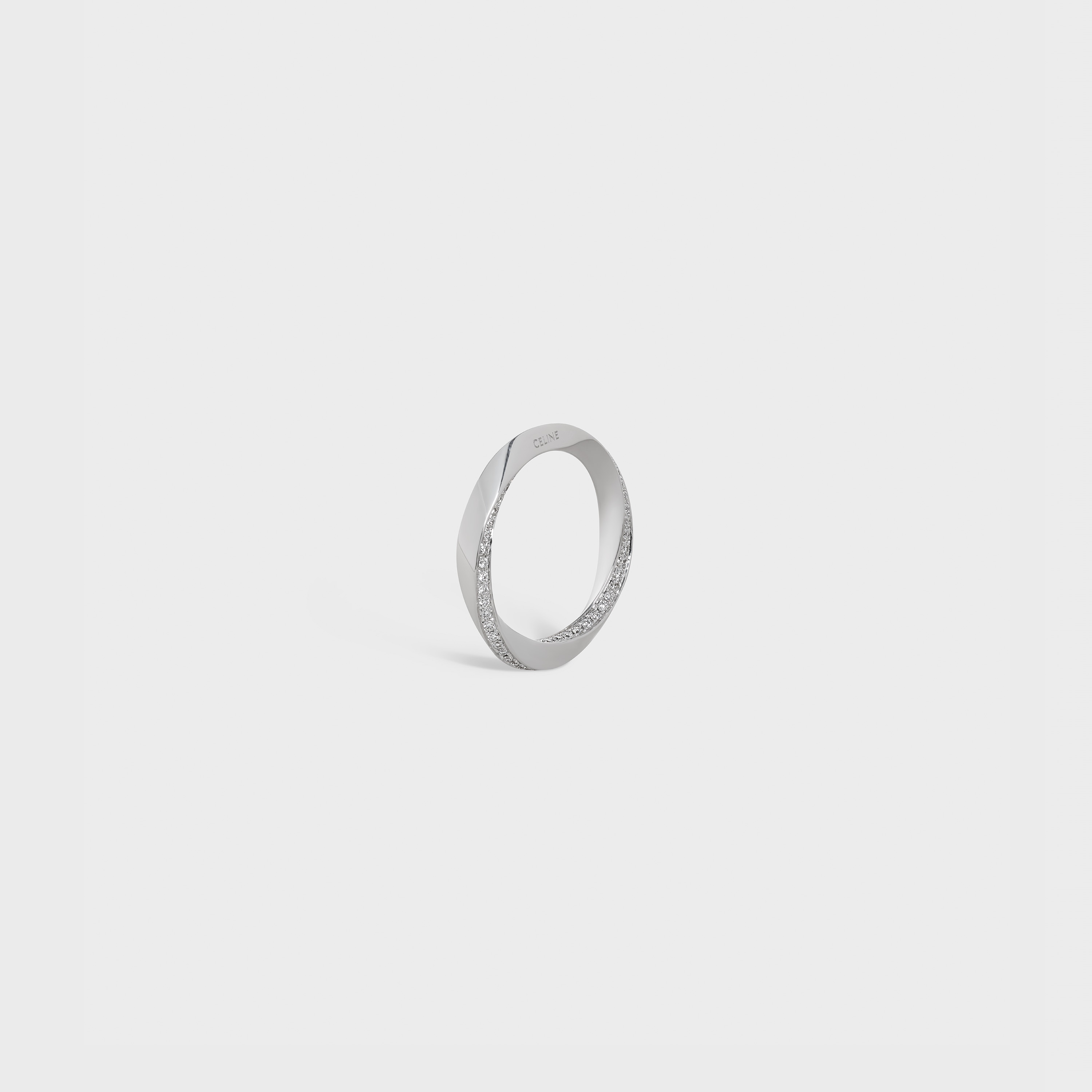 Torsion Ring in White Gold and Diamonds - 2