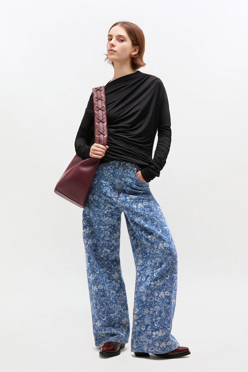 GANNI BLUE TAPESTRY BAGGY JEANS outlook