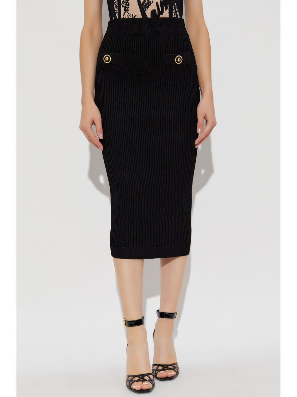 ribbed midi skirt - 3