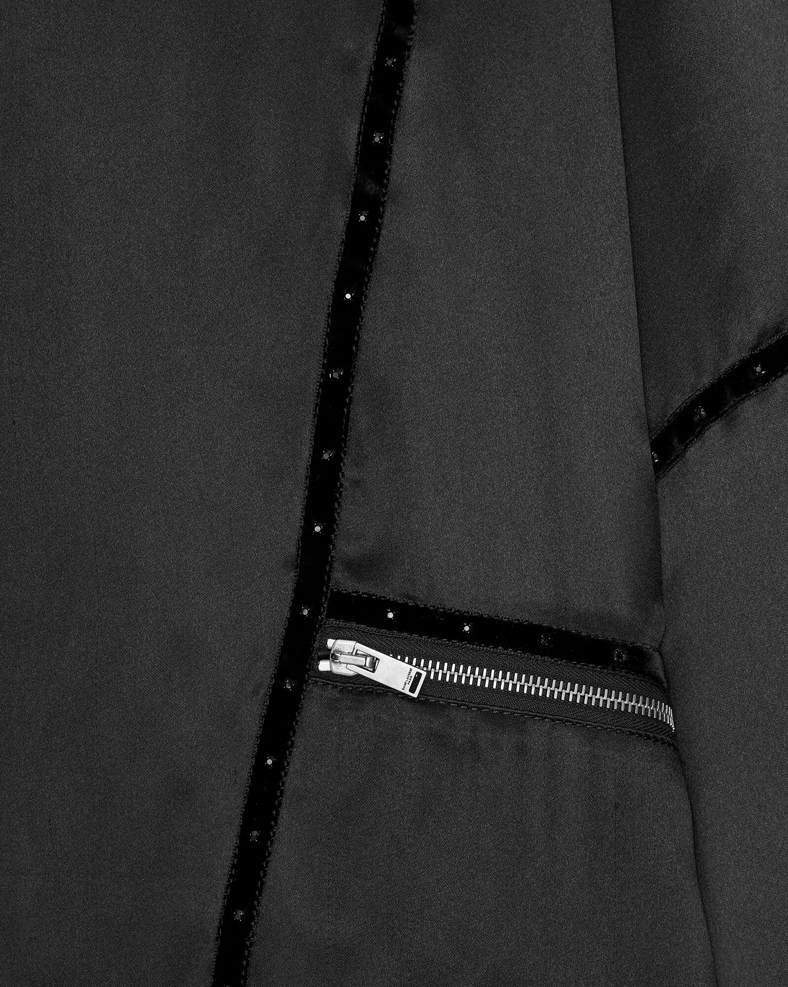 80s teddy jacket in silk satin - 3