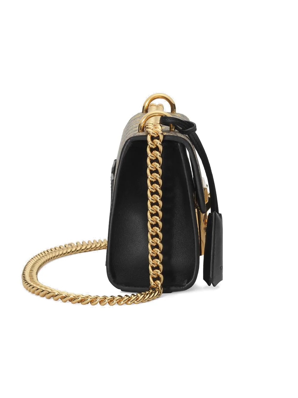 Gold GG bees padlock Small shoulder bag - 7