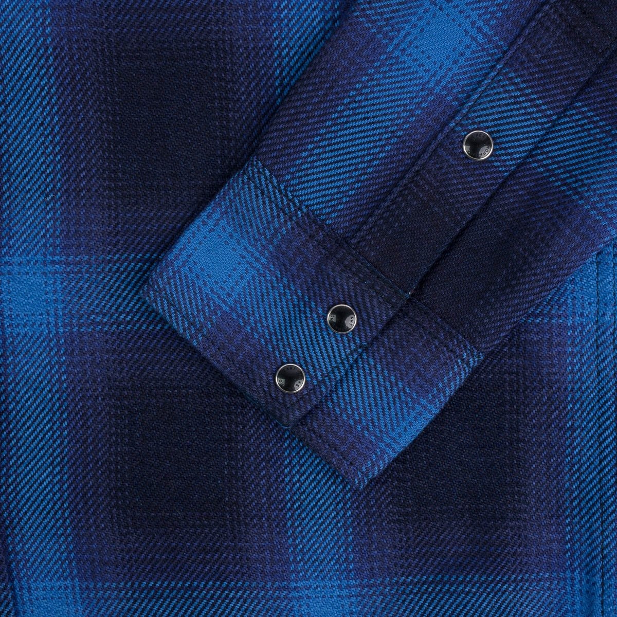 IHSH-348-IND 9oz Selvedge Ombré Check Western Shirt - Indigo - 11