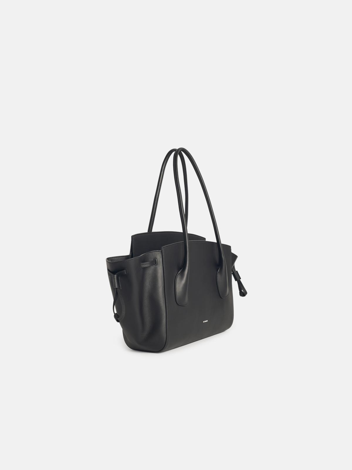 SMALL 'VOYAGE' BLACK LEATHER BAG - 2