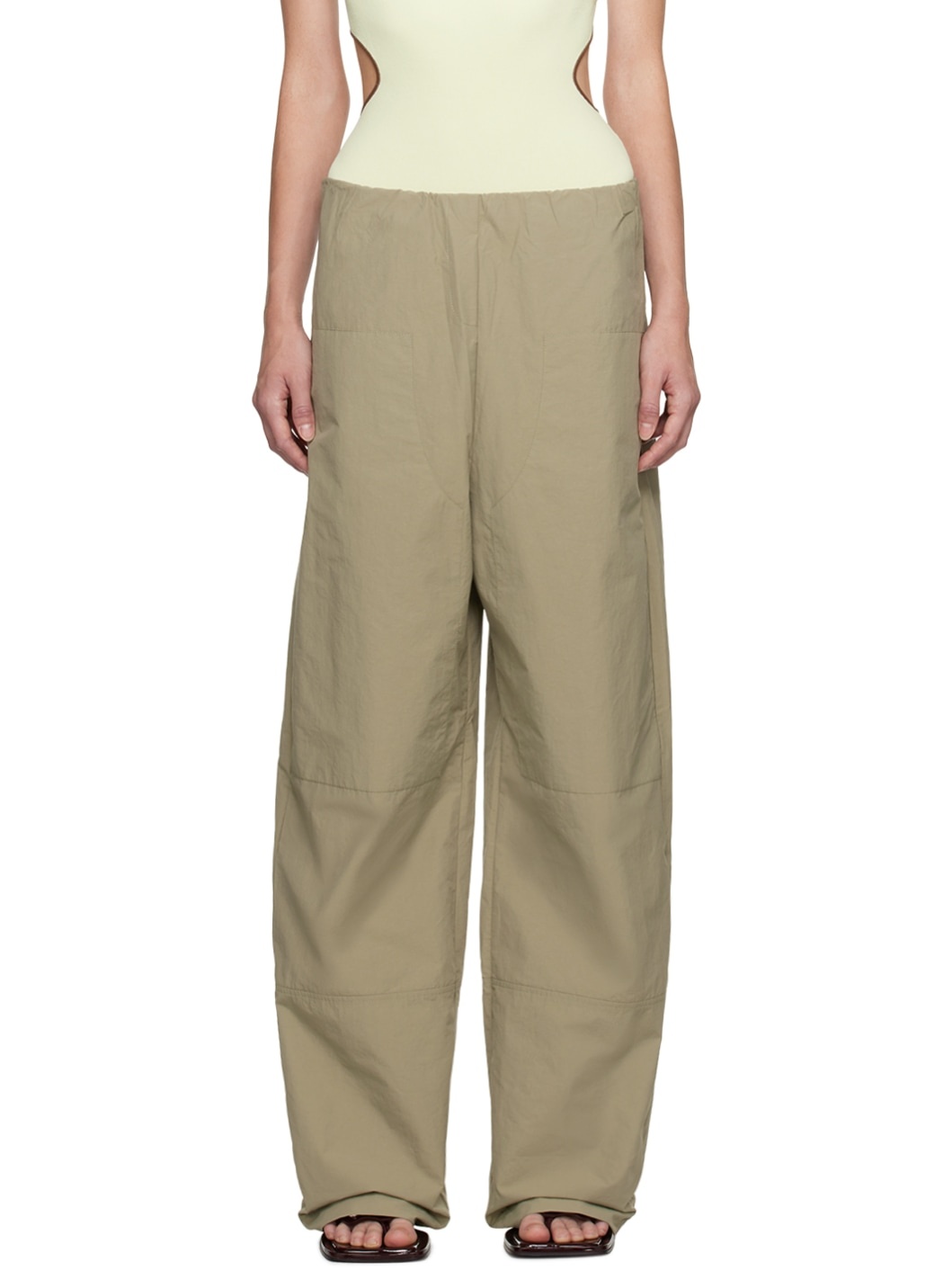 Khaki Cocoon Track Pants - 1