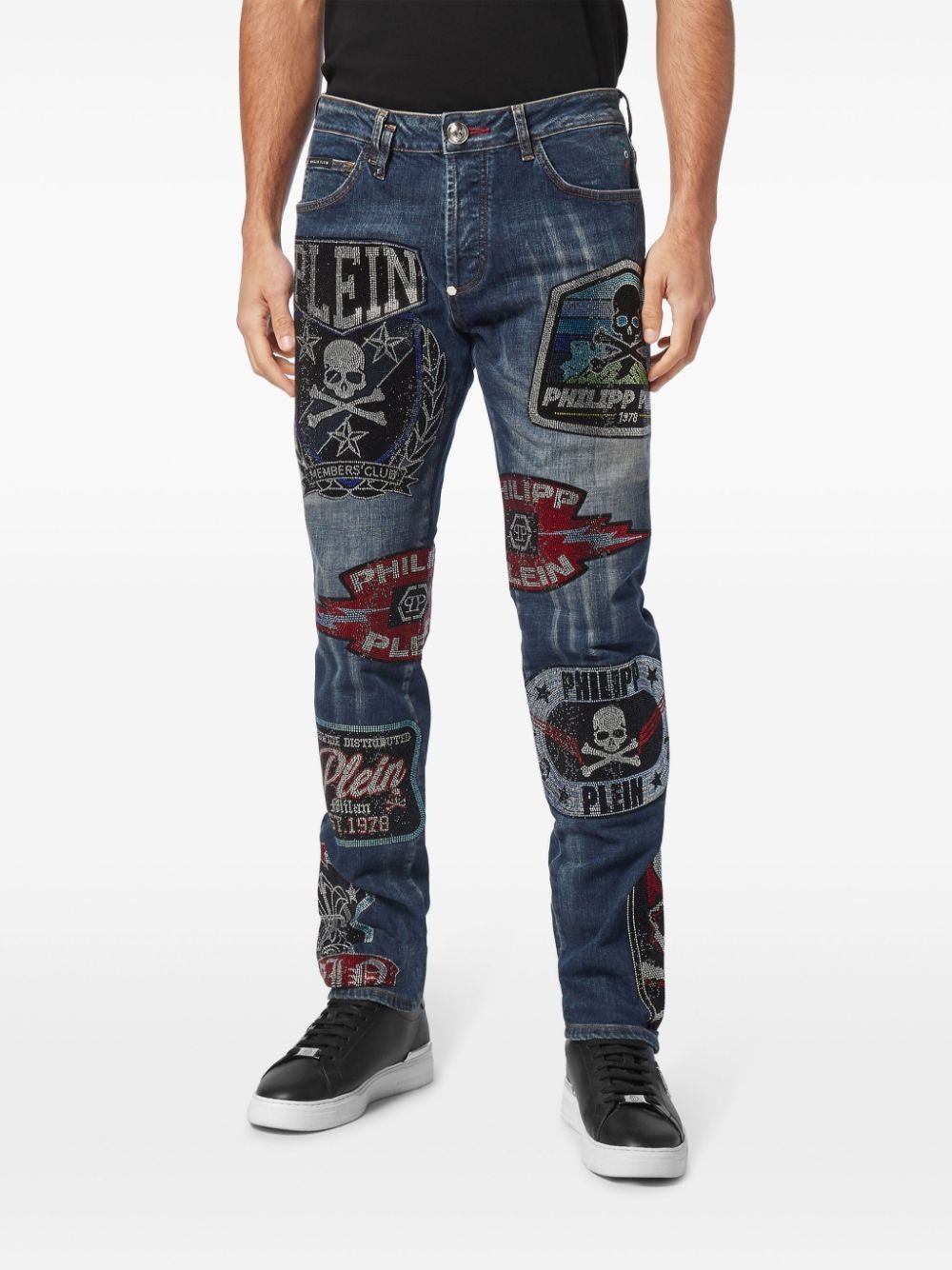 Patches Strass super-straight jeans - 3