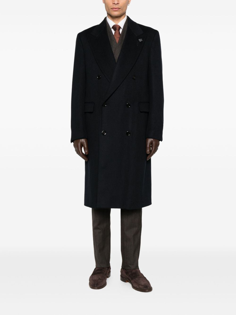 double-breasted wool coat - 2