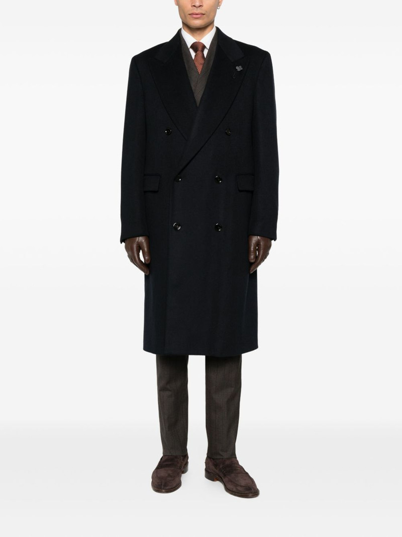 LARDINI double-breasted wool coat outlook