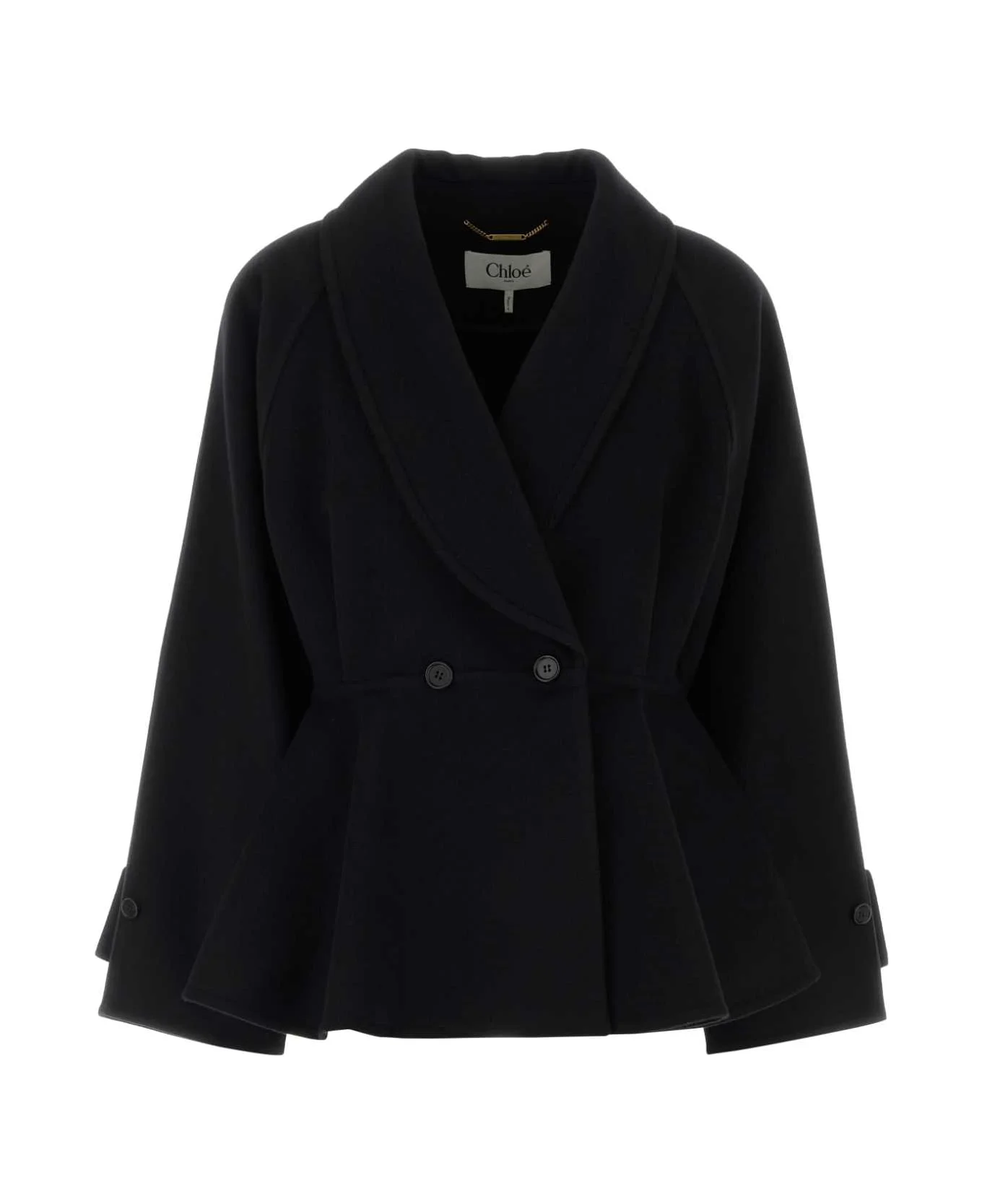 Black Wool Coat - 1