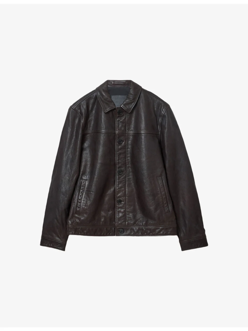 Nates Collared Leather Jacket - 1