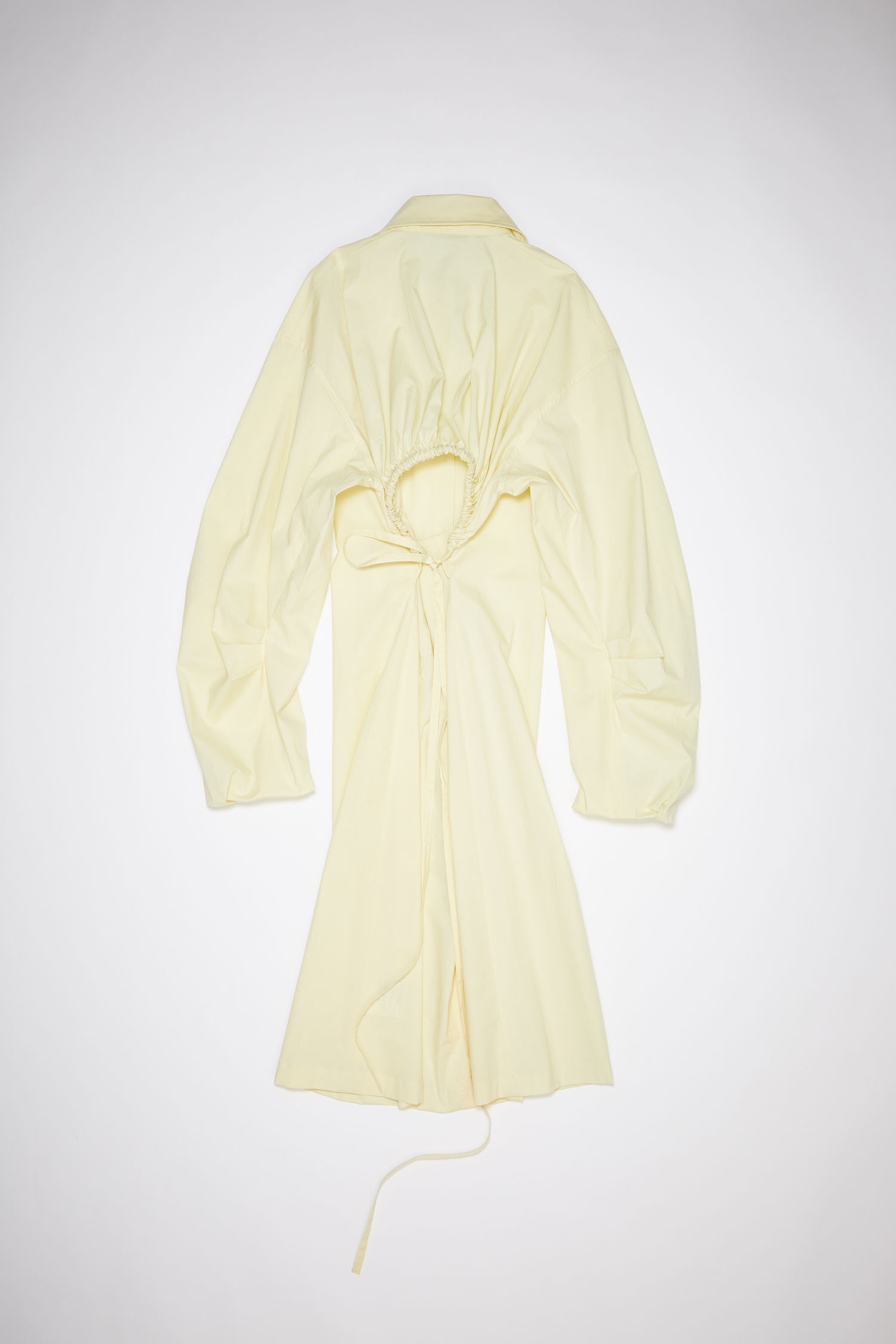 Cotton shirt dress - Pale yellow - 5