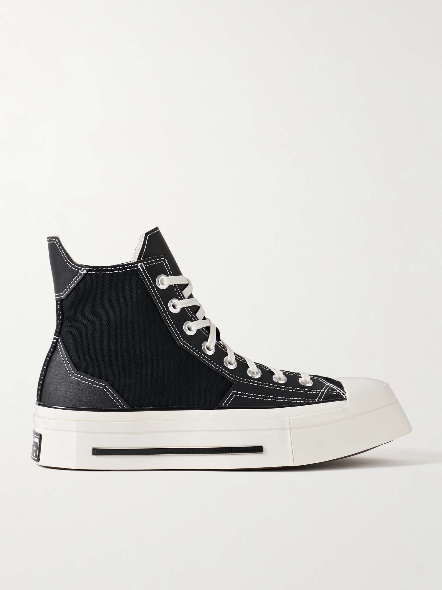 Chuck 70 De Luxe Leather and Canvas Platform High-Top Sneakers - 1