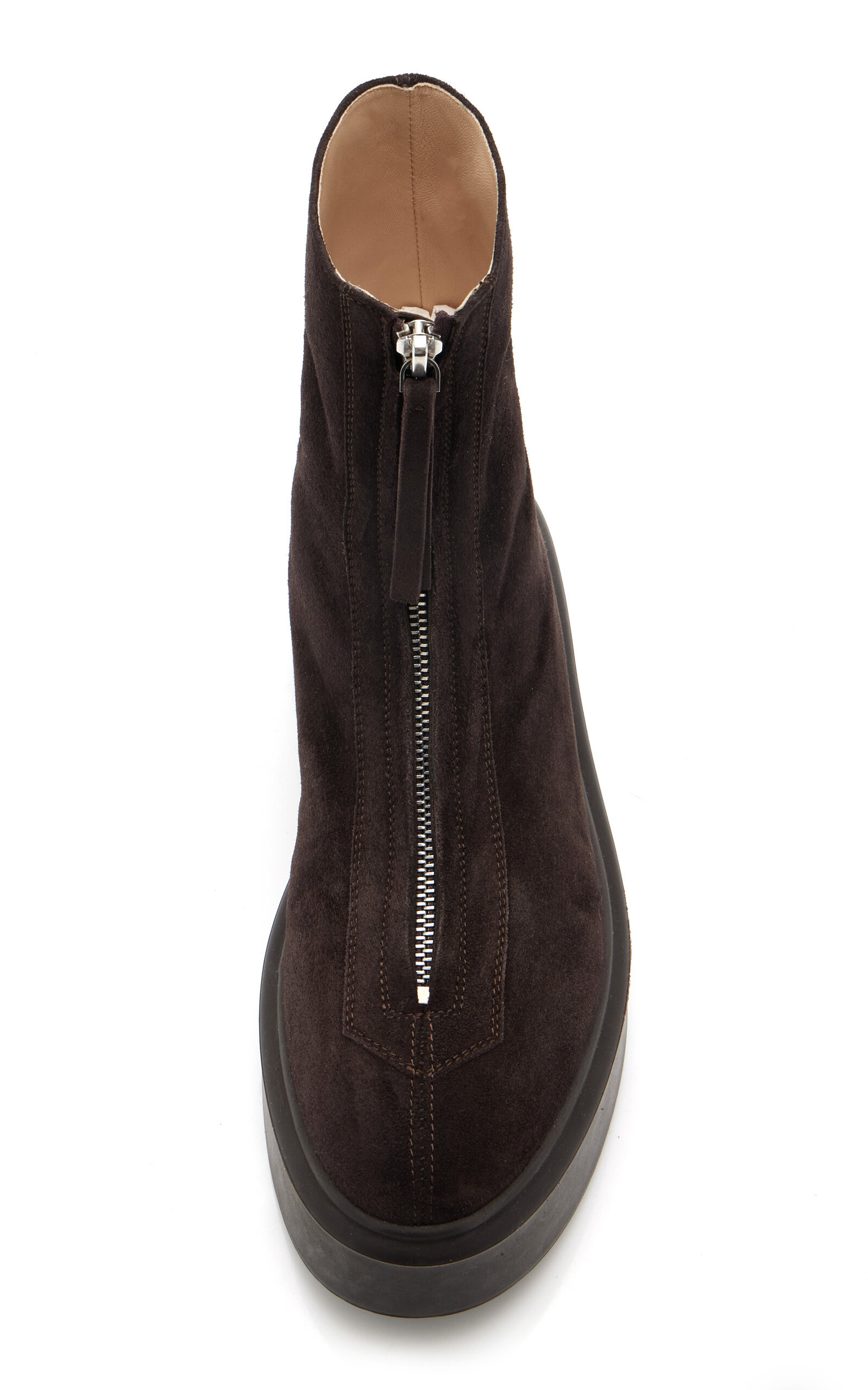 Zipped Suede Boot I brown - 3