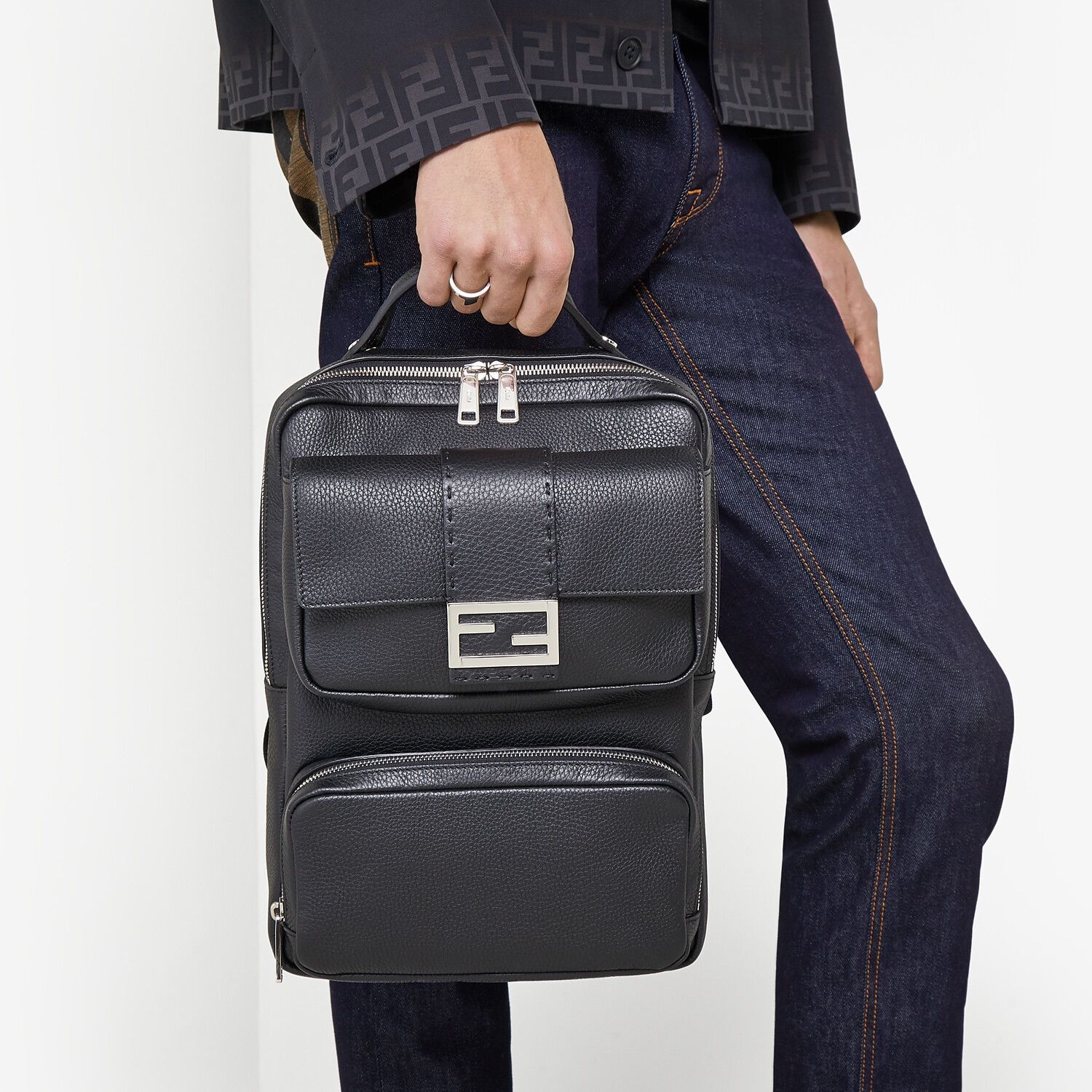 Black calfskin backpack - 6