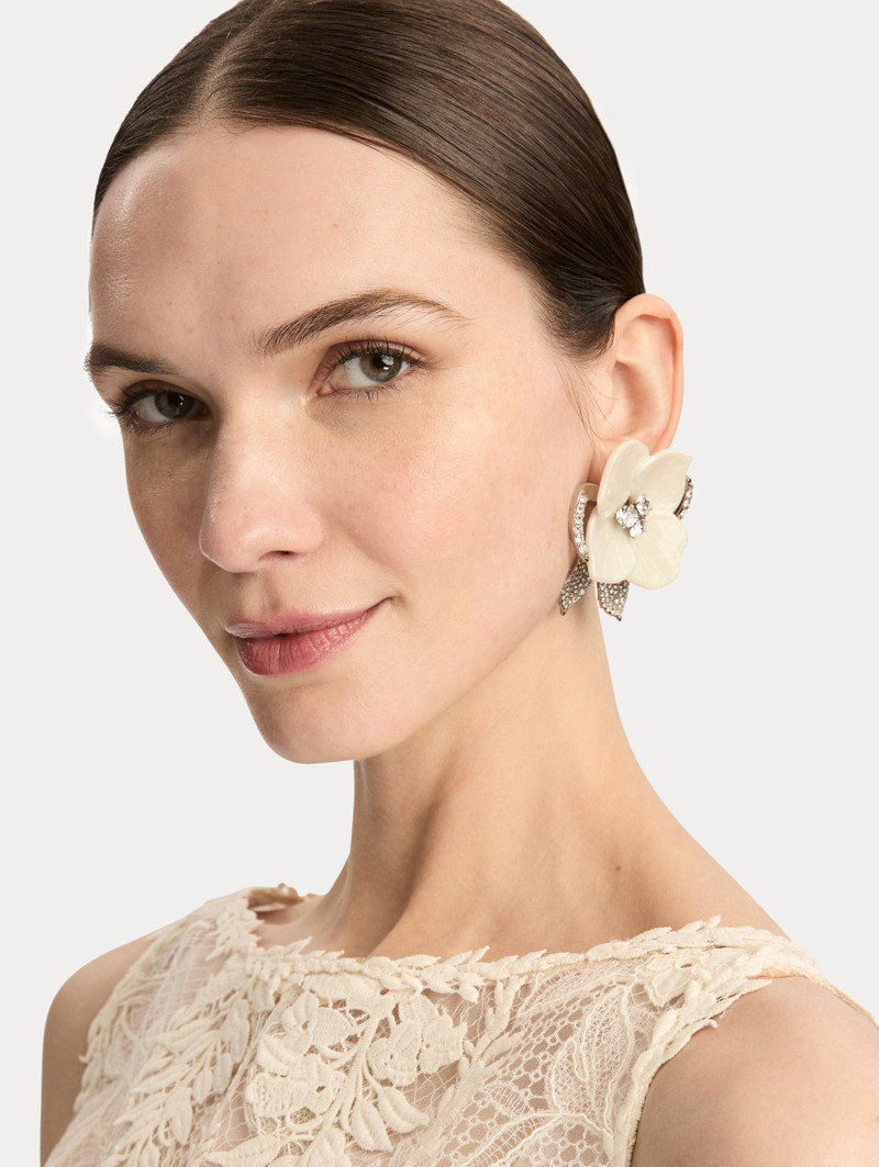 Oscar de la Renta PEARL BLOSSOM CLIP-ON EARRINGS outlook