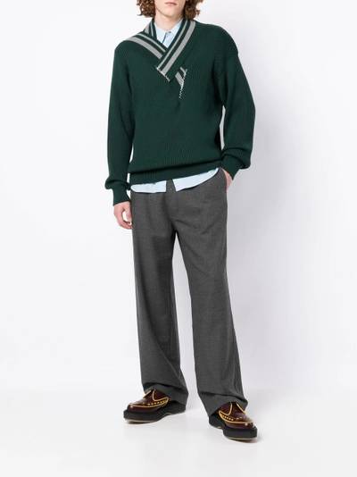 Kolor contrast-trimmed wool jumper outlook