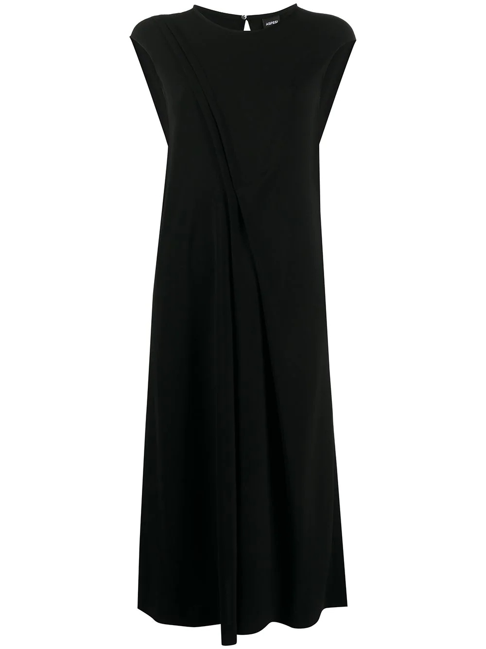 draped-detail midi dress - 1