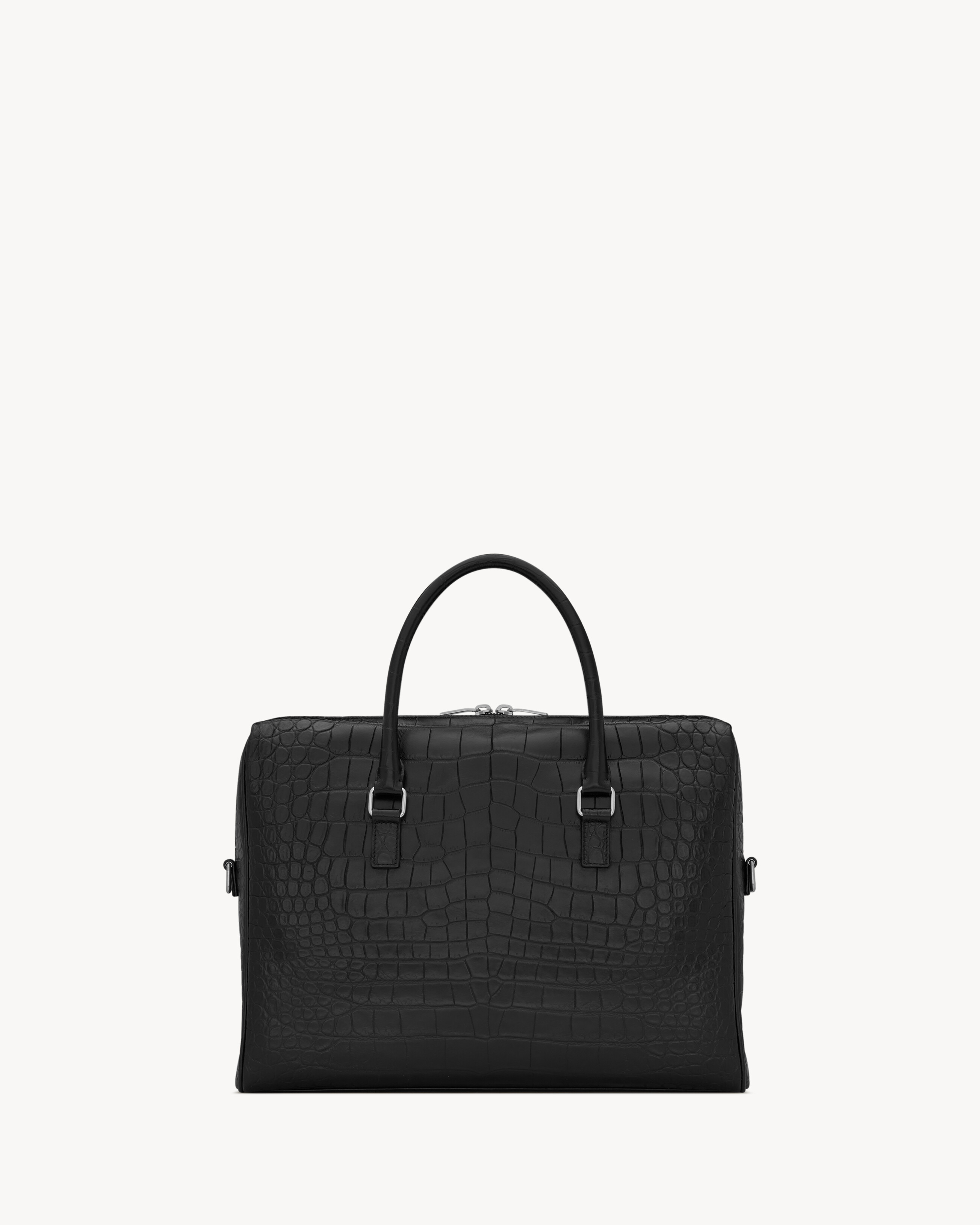 DUFFLE SAINT LAURENT BRIEFCASE BAG IN CROCODILE-EMBOSSED MATTE LEATHER - 2