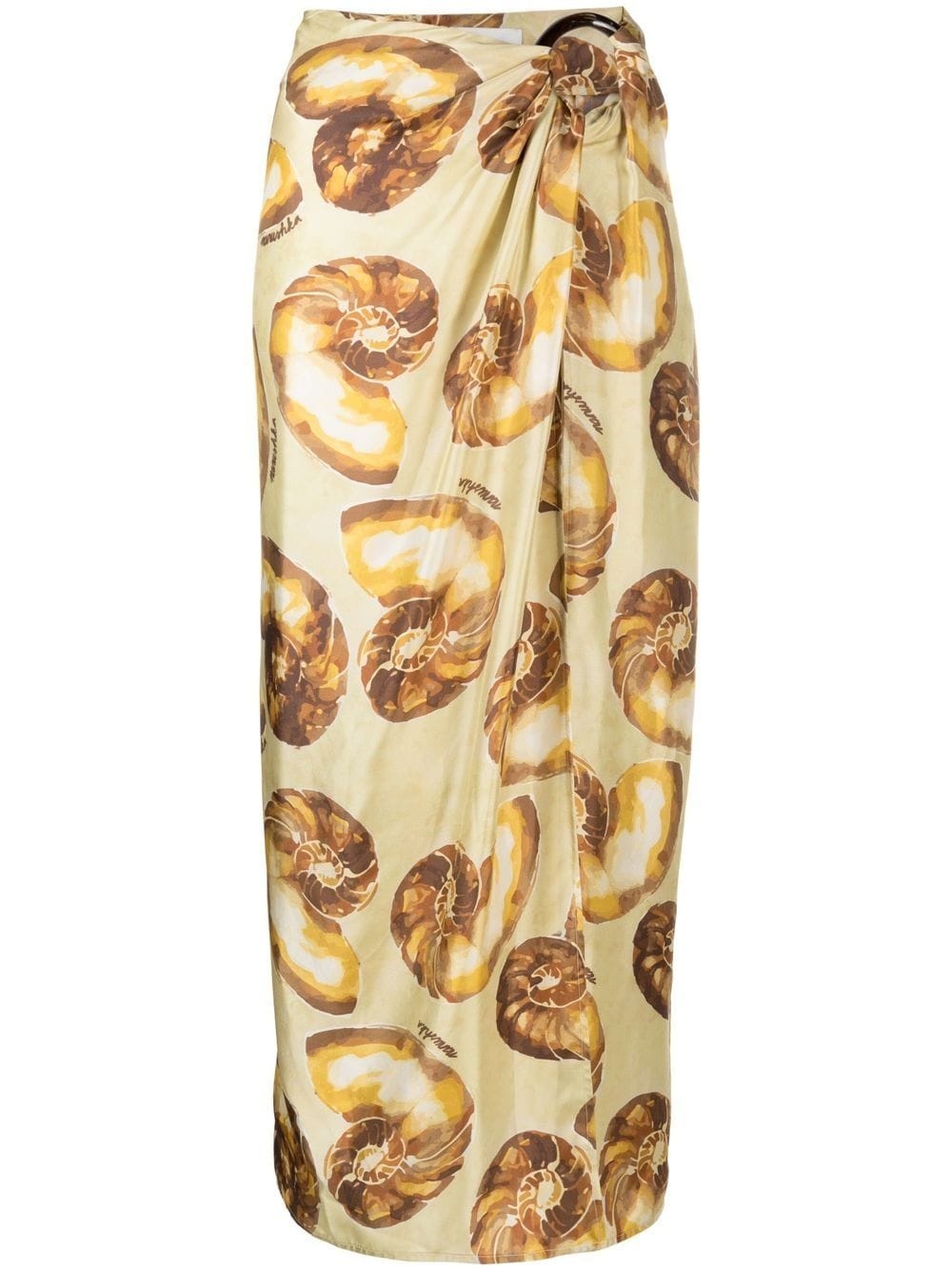 shell-print sarong midi skirt - 1