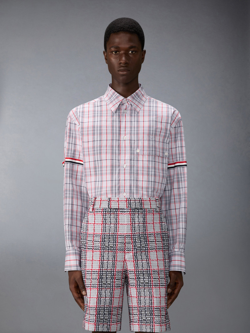 Thom Browne PLAID CHECK POPLIN ARMBAND OVERSIZED SHIRT outlook