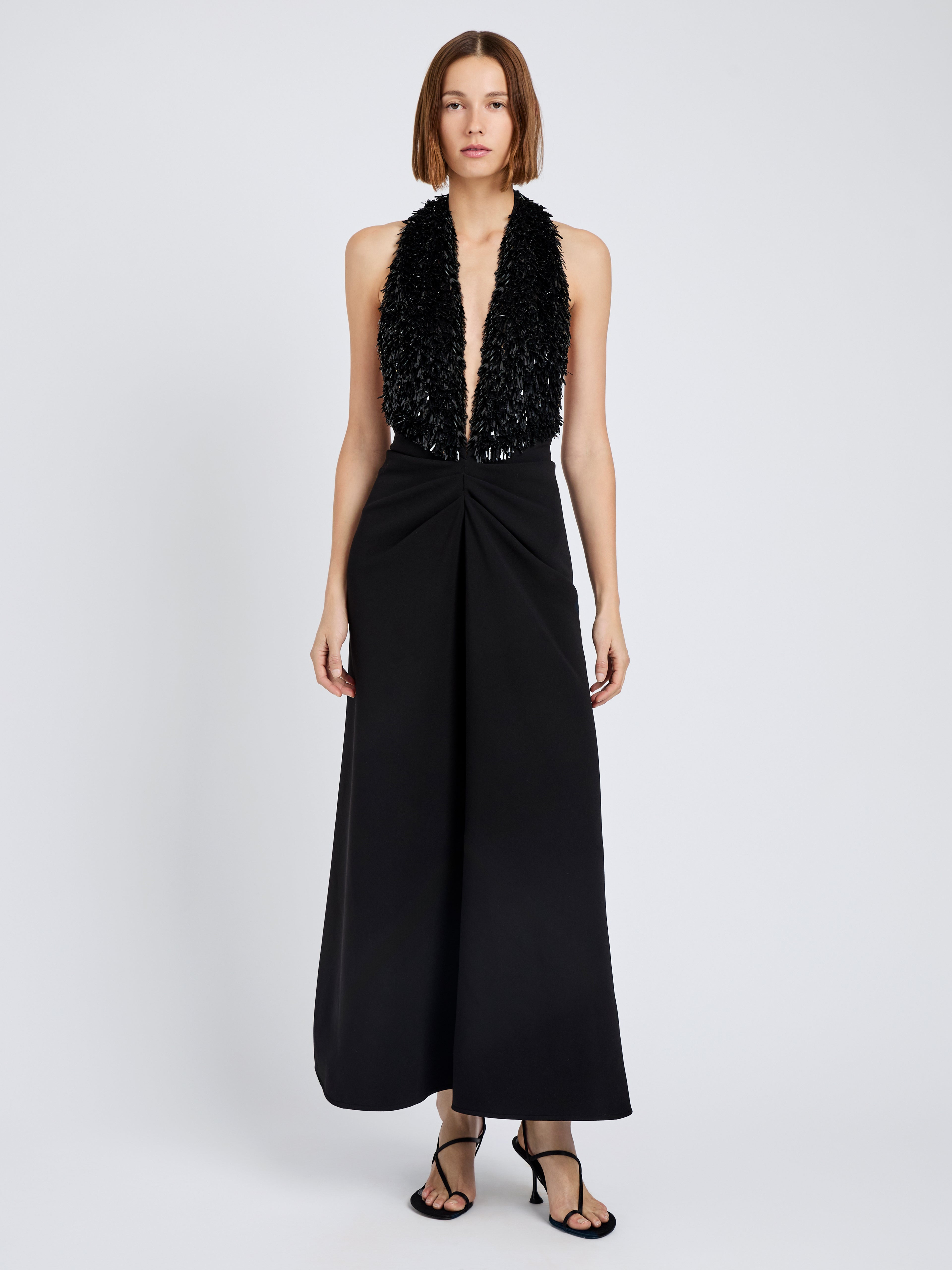 Moira Dress in Embroidered Compact Crepe - 2