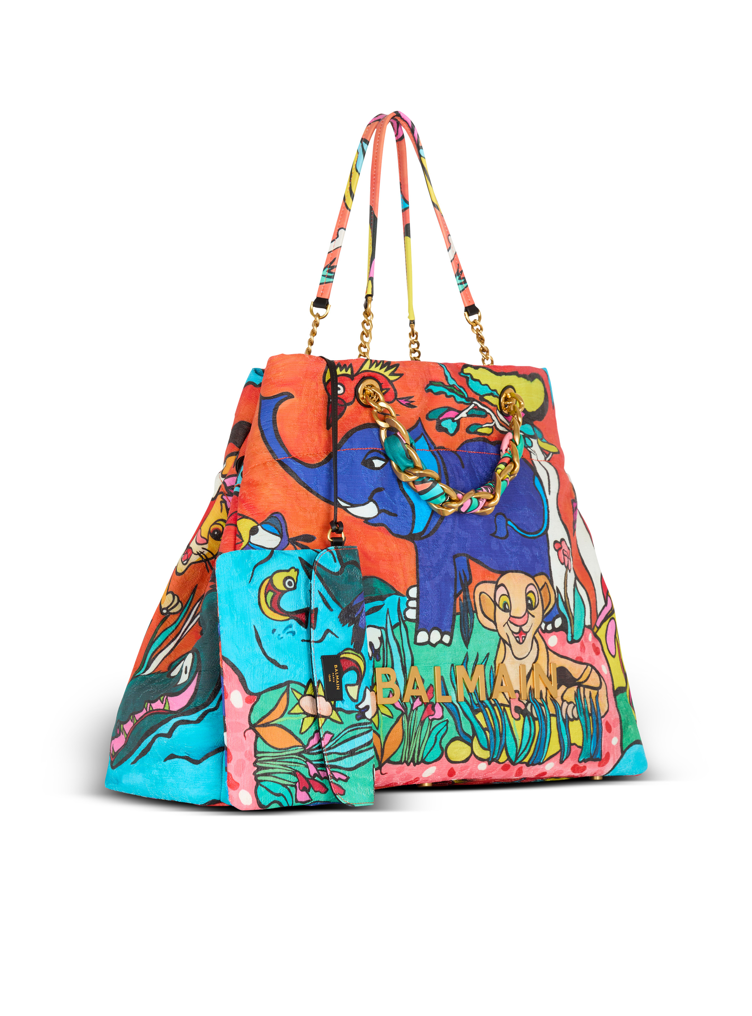 Disney x Balmain: The Lion King - 1945 Soft XXL tote bag in Enfant Précoce print - 3