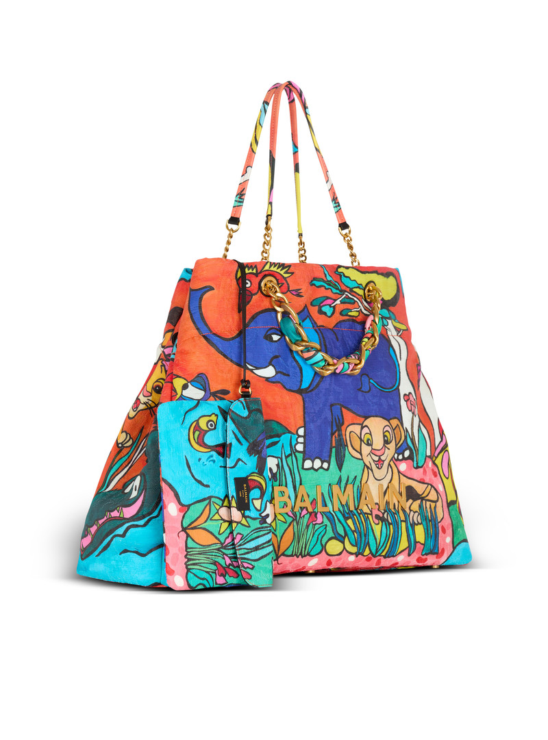 Disney x Balmain: The Lion King - 1945 Soft XXL tote bag in Enfant Précoce print 3
